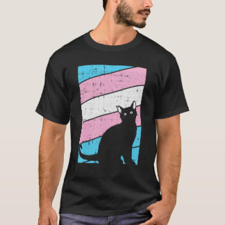 Zwarte Kat Transgender Pride Kitten Liefhebber LGB T-shirt