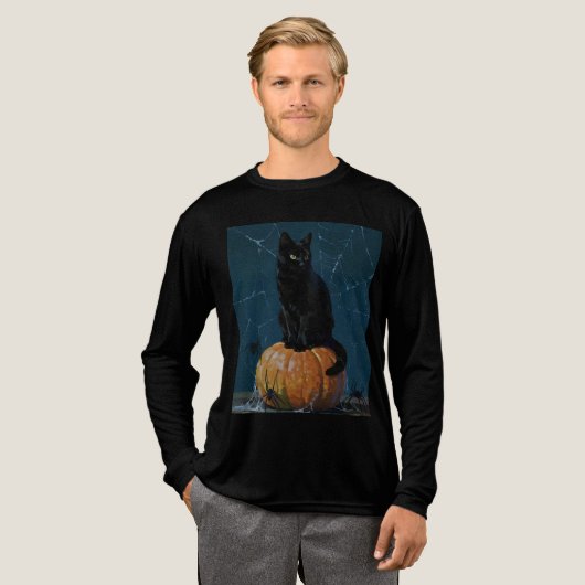 Zwarte Kat Tri-Blend Shirt (Voorkant)