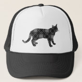 Zwarte kat trucker pet (Voorkant)