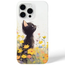 Zwarte Kat tussen de Bloemen