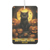 Zwarte kat tussen gloeiende pompoenen luchtverfrisser (Voorkant)