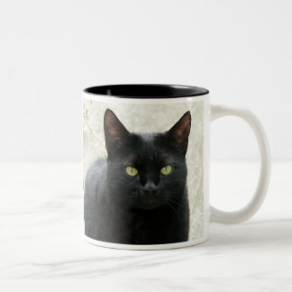 Zwarte kat tweekleurige koffiemok