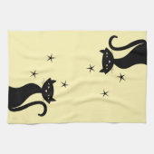 Zwarte kat uit de 1950-stijl theedoek (Horizontaal)