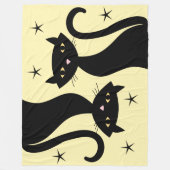 Zwarte kat uit de jaren 1950, geel fleece deken (Voorkant)