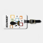 Zwarte kat uit de middeleeuwen bagagelabel (Voorkant horizontaal)