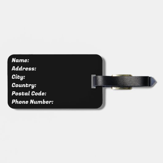 Zwarte kat uit de middeleeuwen bagagelabel (Achterkant horizontaal)