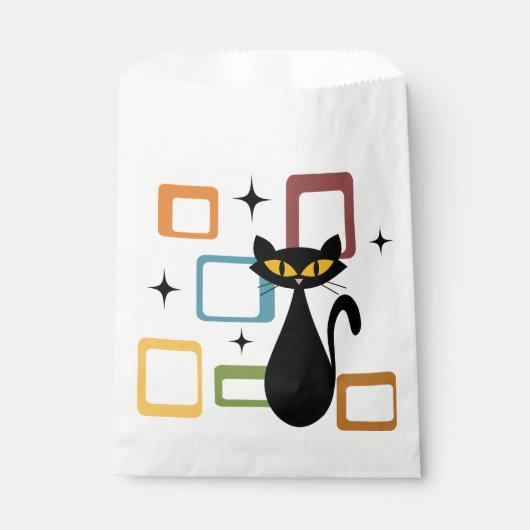 Zwarte kat uit de middeleeuwen bedankzakje (Voorkant)