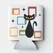 Zwarte kat uit de middeleeuwen blikjeskoeler (Achterkant)