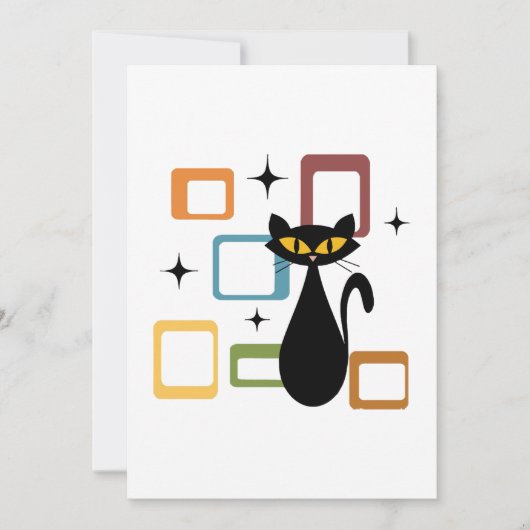 Zwarte kat uit de middeleeuwen feestdagenkaart (Voorkant)