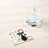 Zwarte kat uit de middeleeuwen kartonnen onderzetters (Insitu)