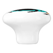 Zwarte kat uit de middeleeuwen keramische knop (Zijkant)