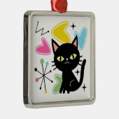 Zwarte kat uit de middeleeuwen metalen ornament (Rechts)