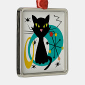 Zwarte kat uit de middeleeuwen metalen ornament (Rechts)