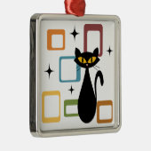 Zwarte kat uit de middeleeuwen metalen ornament (Rechts)