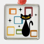 Zwarte kat uit de middeleeuwen metalen ornament (Voorkant)