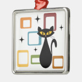 Zwarte kat uit de middeleeuwen metalen ornament (Links)