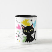 Zwarte kat uit de middeleeuwen mok (Midden)