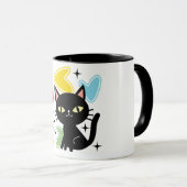 Zwarte kat uit de middeleeuwen mok (Voorkant rechts)