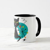 Zwarte kat uit de middeleeuwen mok (Voorkant rechts)