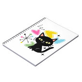 Zwarte kat uit de middeleeuwen notitieboek (Linkerzijde)