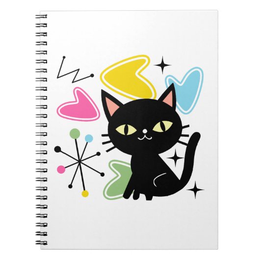 Zwarte kat uit de middeleeuwen notitieboek (Voorkant)