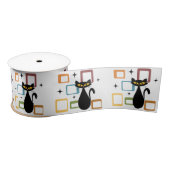 Zwarte kat uit de middeleeuwen satijnen lint (Spoel)