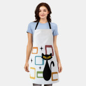 Zwarte kat uit de middeleeuwen schort (Gedragen)