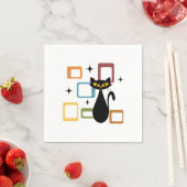 Zwarte kat uit de middeleeuwen servet (Insitu)