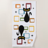 Zwarte kat uit de middeleeuwen strandlaken (Voorkant)