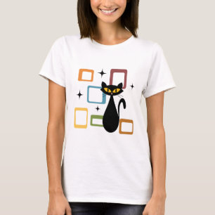 Zwarte kat uit de middeleeuwen t-shirt