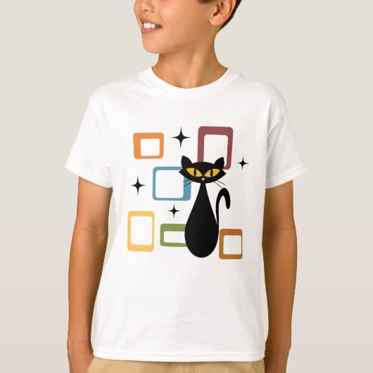 Zwarte kat uit de middeleeuwen t-shirt (Voorkant)