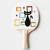 Zwarte kat uit de middeleeuwen tafeltennisbatje (Voorkant)