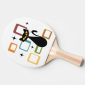 Zwarte kat uit de middeleeuwen tafeltennisbatje (Zijkant)