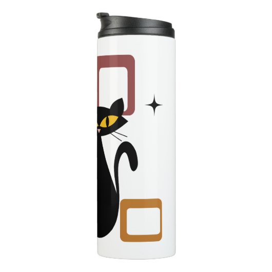 Zwarte kat uit de middeleeuwen thermosbeker (Geroteerd rechts)