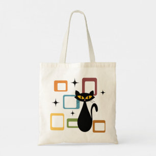 Zwarte kat uit de middeleeuwen tote bag