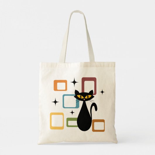 Zwarte kat uit de middeleeuwen tote bag (Achterkant)