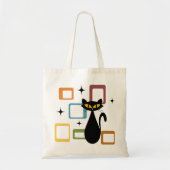 Zwarte kat uit de middeleeuwen tote bag (Voorkant)