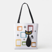 Zwarte kat uit de middeleeuwen tote bag (Achterkant)
