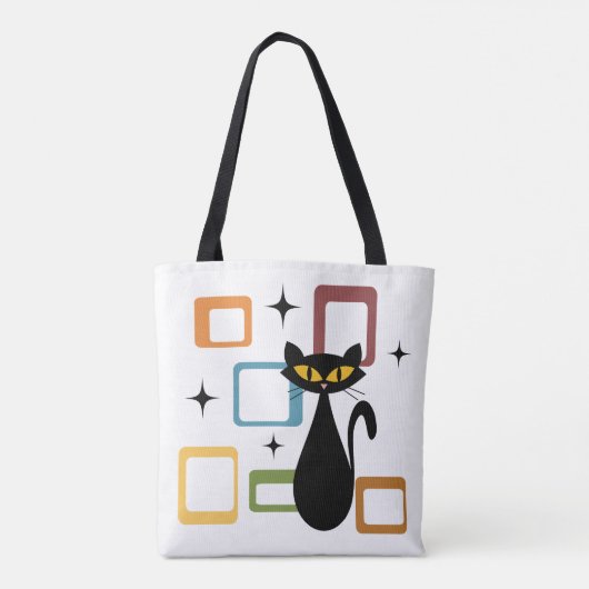 Zwarte kat uit de middeleeuwen tote bag (Achterkant)