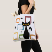 Zwarte kat uit de middeleeuwen tote bag (Dichtbij)