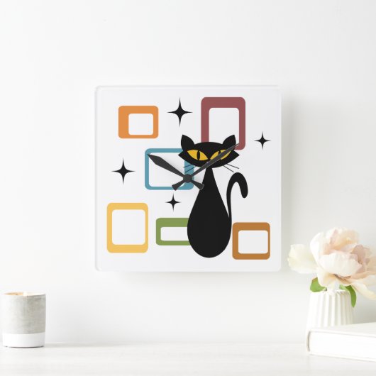 Zwarte kat uit de middeleeuwen vierkante klok (Huis)