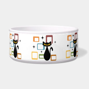 Zwarte kat uit de middeleeuwen voerbakje