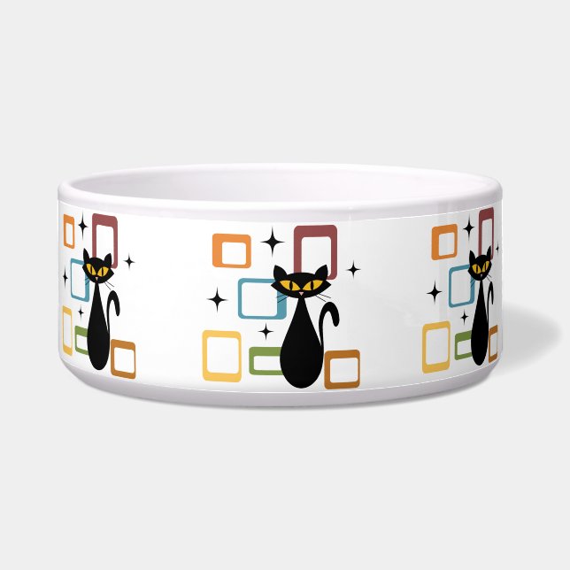 Zwarte kat uit de middeleeuwen voerbakje (Voorkant)