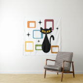 Zwarte kat uit de middeleeuwen wandkleed (In situ)