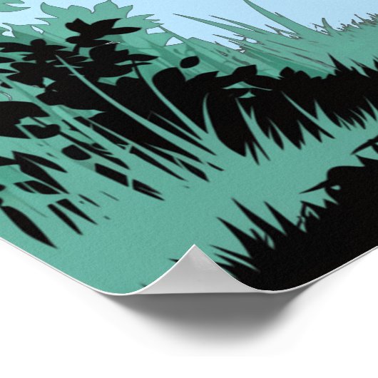 Zwarte kat uit het maanlicht Poster Print Art (Hoek)