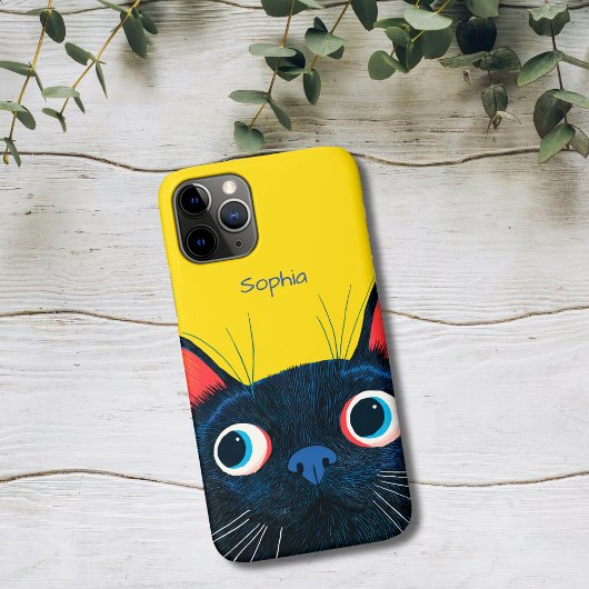 Zwarte kat uit nieuwsgierigheid Case-Mate iPhone case