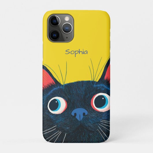 Zwarte kat uit nieuwsgierigheid Case-Mate iPhone case (Achterkant)