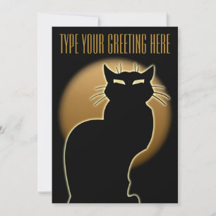 Zwarte Kat Uitnodigingen Persoonlijke Halloween Ka