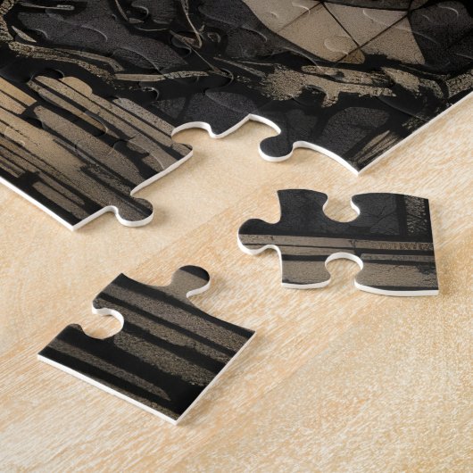 Zwarte kat Ukiyo-e Legpuzzel (Zijkant)