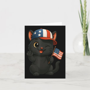 Zwarte Kat Usa Vlag 4 juli Onafhankelijkheidsdag M Kaart